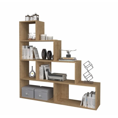 Libreria a Cubi a Scala Rovere Moderna Mensole Legno Divisorio Scaffali Ufficio