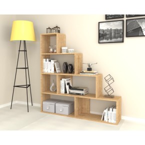 Libreria a Cubi a Scala Rovere Moderna Mensole Legno Divisorio Scaffali Ufficio