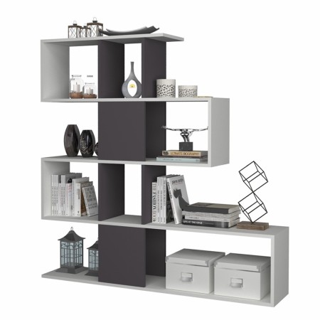 Libreria a Cubi Snake Bianca Moderna Mensole Mobile in Legno Scaffali da Ufficio