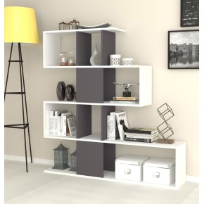 Libreria a Cubi Snake Bianca Moderna Mensole Mobile in Legno Scaffali da Ufficio
