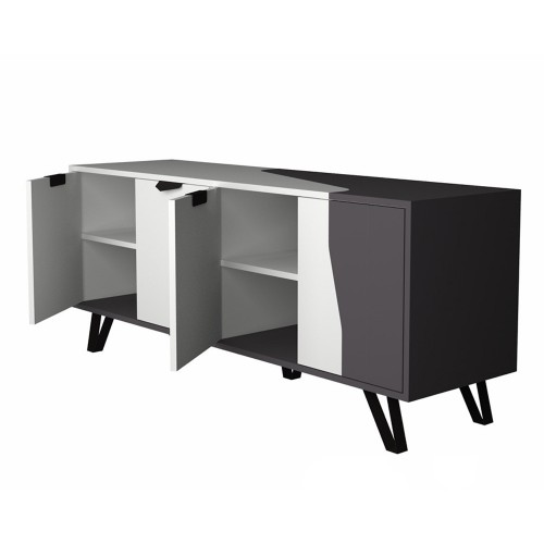 Mobile Madia 160 cm 4 Ante Bianco Ghisa Porta Tv Buffet Credenza Contenitore