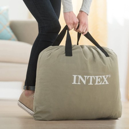 Intex Materasso Singolo Floccato Letto Pompa Integrata Materassino Gonfiabile