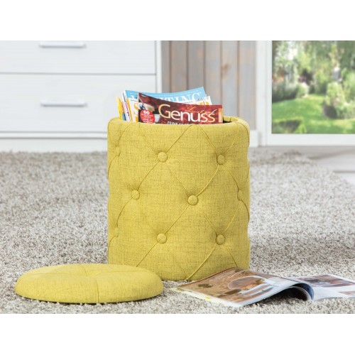 Pouff Contenitore Rotondo 34x40 Puff Tondo Portaoggetti Pouf Divano Portariviste