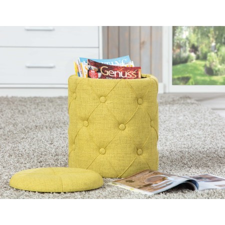 Pouff Contenitore Rotondo 34x40 Puff Tondo Portaoggetti Pouf Divano Portariviste