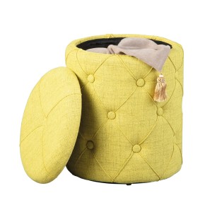 Pouff Contenitore Rotondo 34x40 Puff Tondo Portaoggetti Pouf Divano Portariviste
