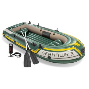 Canotto Intex 3 Persone 295x137 Gommone Tender Gonfiabile Pesca Remi Pompa Mare