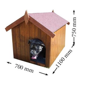 Cuccia per Cane Taglia Piccola in Legno Tetto con Pavimento Interno da Esterno 2
