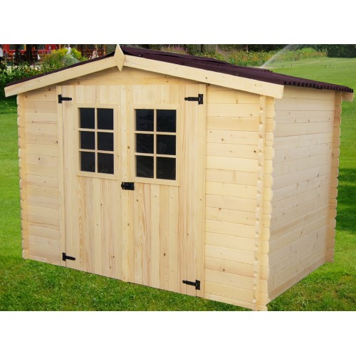 Casetta 3x1.85 in Legno 20 mm Block House da Giardino Porta Attrezzi Rimessa