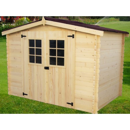 Casetta 3x1.85 in Legno 20 mm Block House da Giardino Porta Attrezzi Rimessa