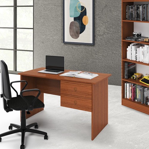 Tavolo Scrivania 120 Noce con Cassetto Porta Pc Salvaspazio Moderna da Ufficio
