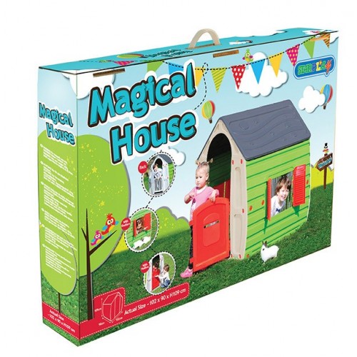 Casetta per Bambini in Resina Plastica da Giardino Esterno Giocattolo Bimbi PVC
