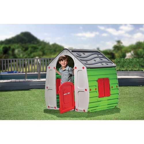 Casetta per Bambini in Resina Plastica da Giardino Esterno Giocattolo Bimbi PVC