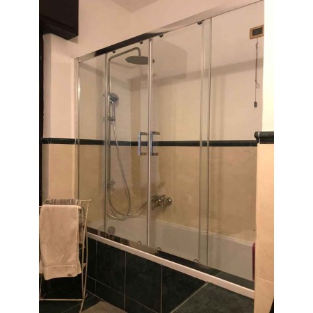 Parete Sopravasca 1 lato 6 mm Scorrevole in Cristallo Box Vasca da Bagno Doccia
