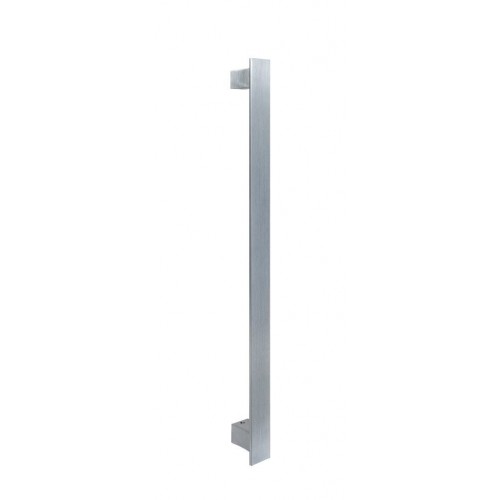 Maniglione Cromato Satinato Piatto per Porta Esterna Blindata Verticale 50cm