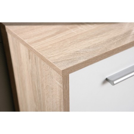Mobile Bianco Rovere 3 Ante 2 Cassetti Credenza Buffet Moderna Dispensa Salotto