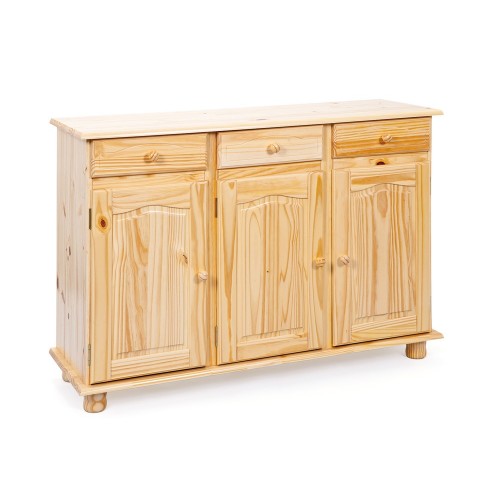 Mobile Credenza Pino 3 Ante Cassetti Buffet Dispensa Soggiorno Cucina Rustico