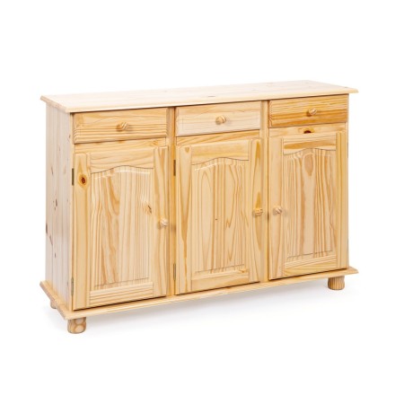 Mobile Credenza Pino 3 Ante Cassetti Buffet Dispensa Soggiorno Cucina Rustico