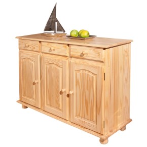 Mobile Credenza Pino 3 Ante Cassetti Buffet Dispensa Soggiorno Cucina Rustico