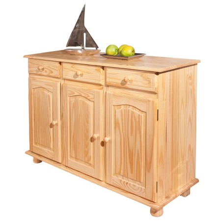 Mobile Credenza Pino 3 Ante Cassetti Buffet Dispensa Soggiorno Cucina Rustico