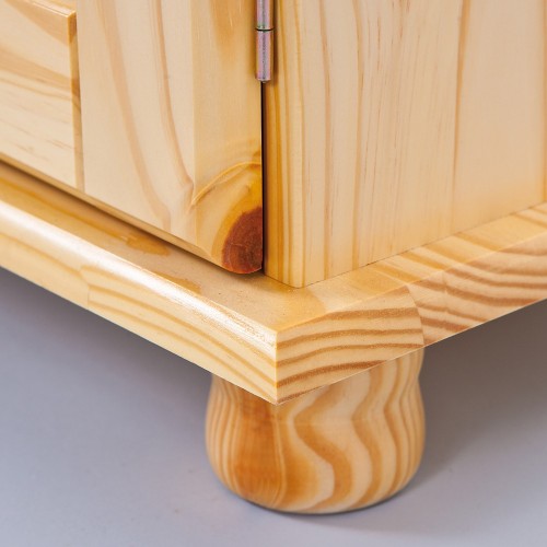 Mobile Alto Credenza Vetrina 2 Ante 2 Cassetti Pino da Soggiorno Cucina Rustico