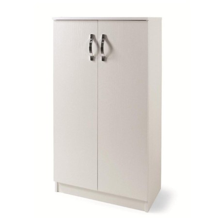 Scarpiera Armadio Mobile 2 Ante Bianco Frassinato Ripiani Portascarpe Mobiletto