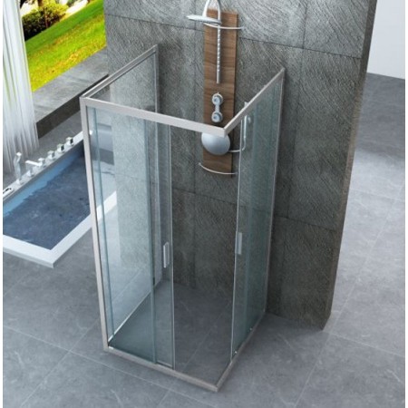 Box Doccia tre 3 Lati 6 mm 2 Scorrevoli Trasparente Anta fissa 70x 80 90 100 120