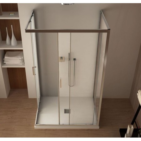 Box Doccia tre 3 Lati 6 mm 2 Scorrevoli Trasparente Anta fissa 70x 80 90 100 120