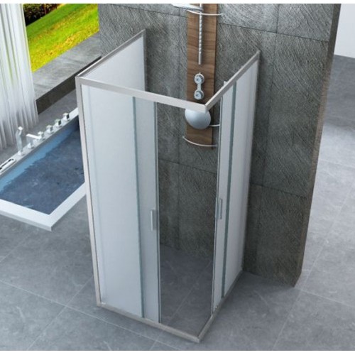 Box Doccia 3 Lati 6 mm Opaco Scorrevoli Angolare 1 Anta fissa 70 x 80 90 100 120