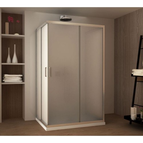 Box Doccia 3 Lati 6 mm Opaco Scorrevoli Angolare 1 Anta fissa 70 x 80 90 100 120