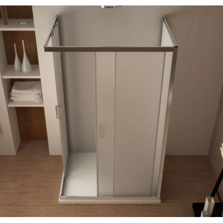 Box Doccia 3 Lati 6 mm Opaco Scorrevoli Angolare 1 Anta fissa 70 x 80 90 100 120