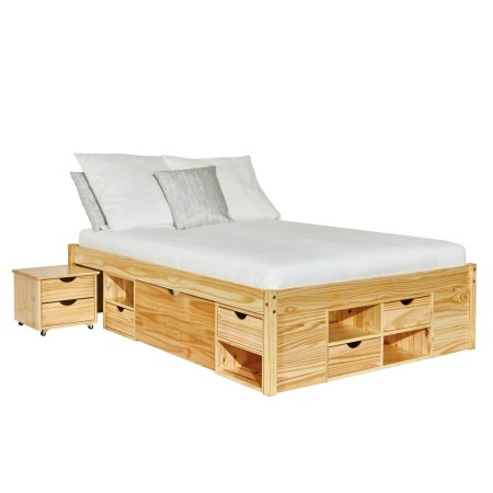 Letto alla Francese 140x200 Rete a Doghe con Cassetti 1 piazza e mezzo Camera