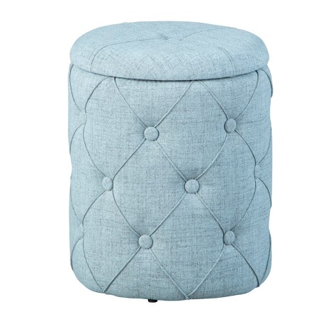 Pouff Contenitore Rotondo Grigio 34x40 Puff Poggiapiedi Pouf Divano Portariviste