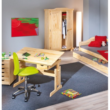 Kit Scrivania Pino Tavolo da Disegno Inclinabile in Legno Cameretta dei Bambini
