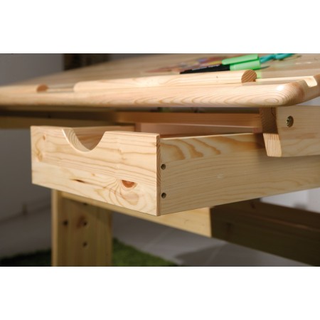 Kit Scrivania Pino Tavolo da Disegno Inclinabile in Legno Cameretta dei Bambini