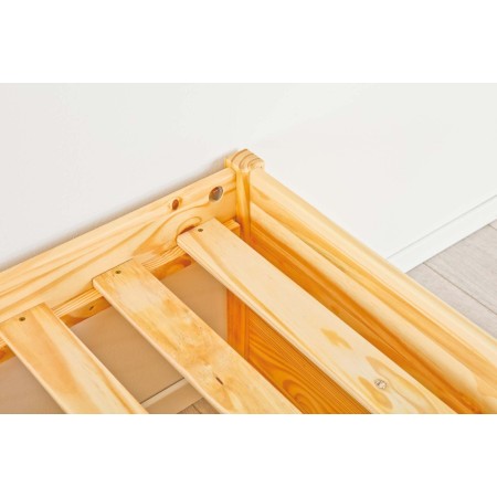 Letto Singolo a Doghe 90x200 Legno Pino con Cassetti Comodino Camera Cassettone