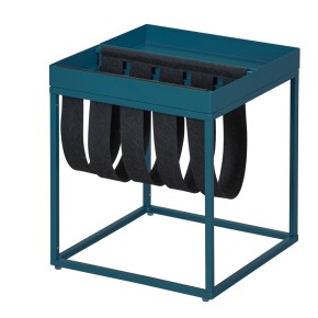 Tavolino Portariviste Blu da Caffe Metallo Tavolinetto Quadrato Salotto Divano