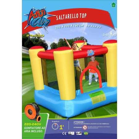 Salterello Top Castello Gonfiabile Giostra Gioco Bambini Pompa soffiante inclusa