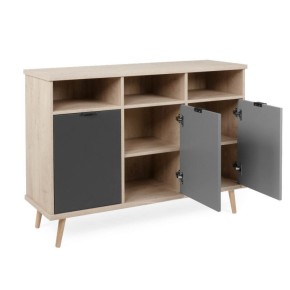 Mobile 120 Madia Rovere 3 Ante Grigio Rovere Porta Tv Buffet Credenza da Salotto 2