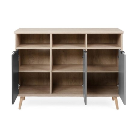 Mobile 120 Madia Rovere 3 Ante Grigio Rovere Porta Tv Buffet Credenza da Salotto