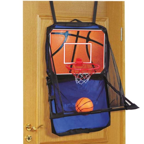 Set Valigetta Canestro Mini Basket Fissaggio su Porta Pompa Aria Palla Portatile