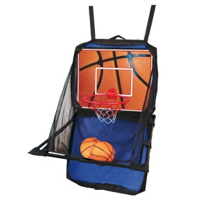 Set Valigetta Canestro Mini Basket Fissaggio su Porta Pompa Aria Palla Portatile