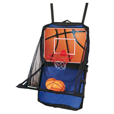 Set Valigetta Canestro Mini Basket Fissaggio su Porta Pompa Aria Palla Portatile