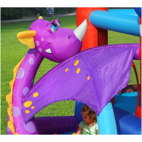 Castello Gonfiabile per Bambini con Scivolo Draghetto Salterello Vasca Palline