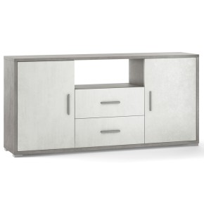Mobile Madia 2 Ante 2 Cassetti Grigio Ossido Contenitore Buffet Credenza PortaTv