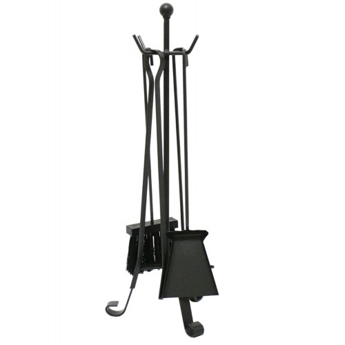 Set Accessori 4 Attrezzi per Stufa Camino Caminetto Barbecue BBQ Legna Paletta