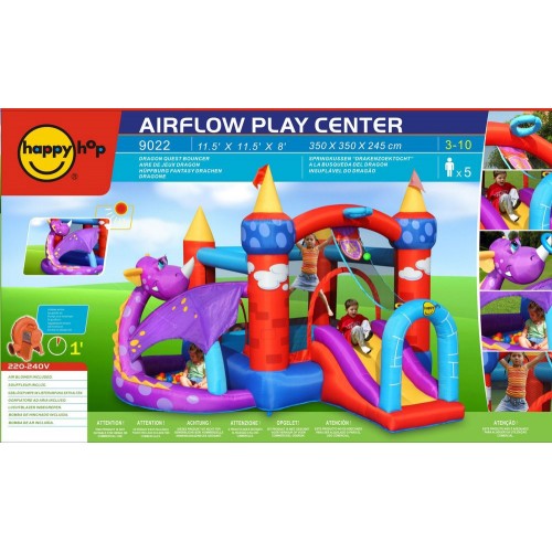 Castello Gonfiabile per Bambini con Scivolo Draghetto Salterello Vasca Palline