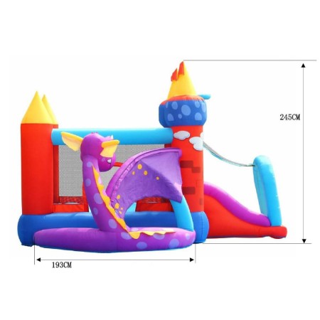 Castello Gonfiabile per Bambini con Scivolo Draghetto Salterello Vasca Palline