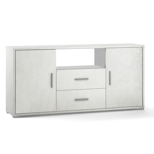 Mobile Madia 2 Ante 2 Cassetti Ossido Bianco Contenitore Credenza PortaTv Salone