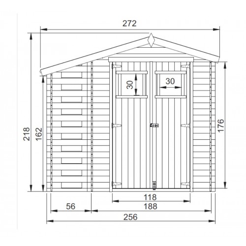 Casetta in Legno 2.5x2 Legnaia 19mm Giardino Esterno Attrezzi Blockhouse Rimessa