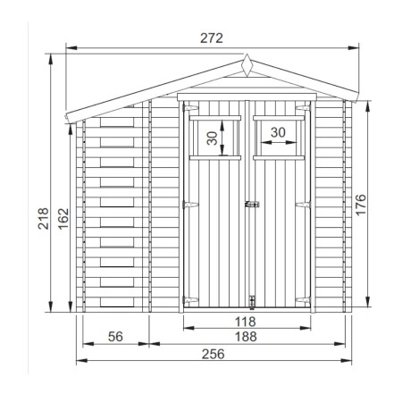 Casetta in Legno 2.5x2 Legnaia 19mm Giardino Esterno Attrezzi Blockhouse Rimessa
